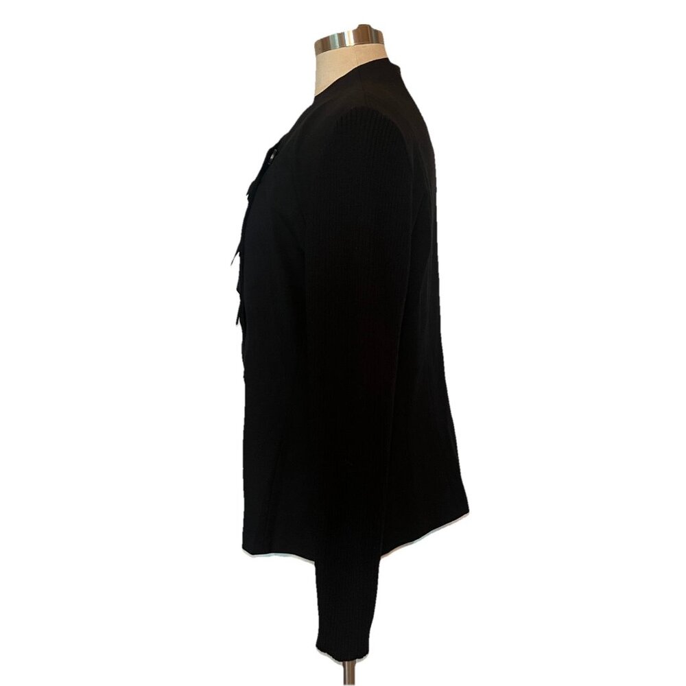 Lafayette 148 Jacket XL Womens New Black Asymmetric Folded Ruched Business - Picture 9 of 12